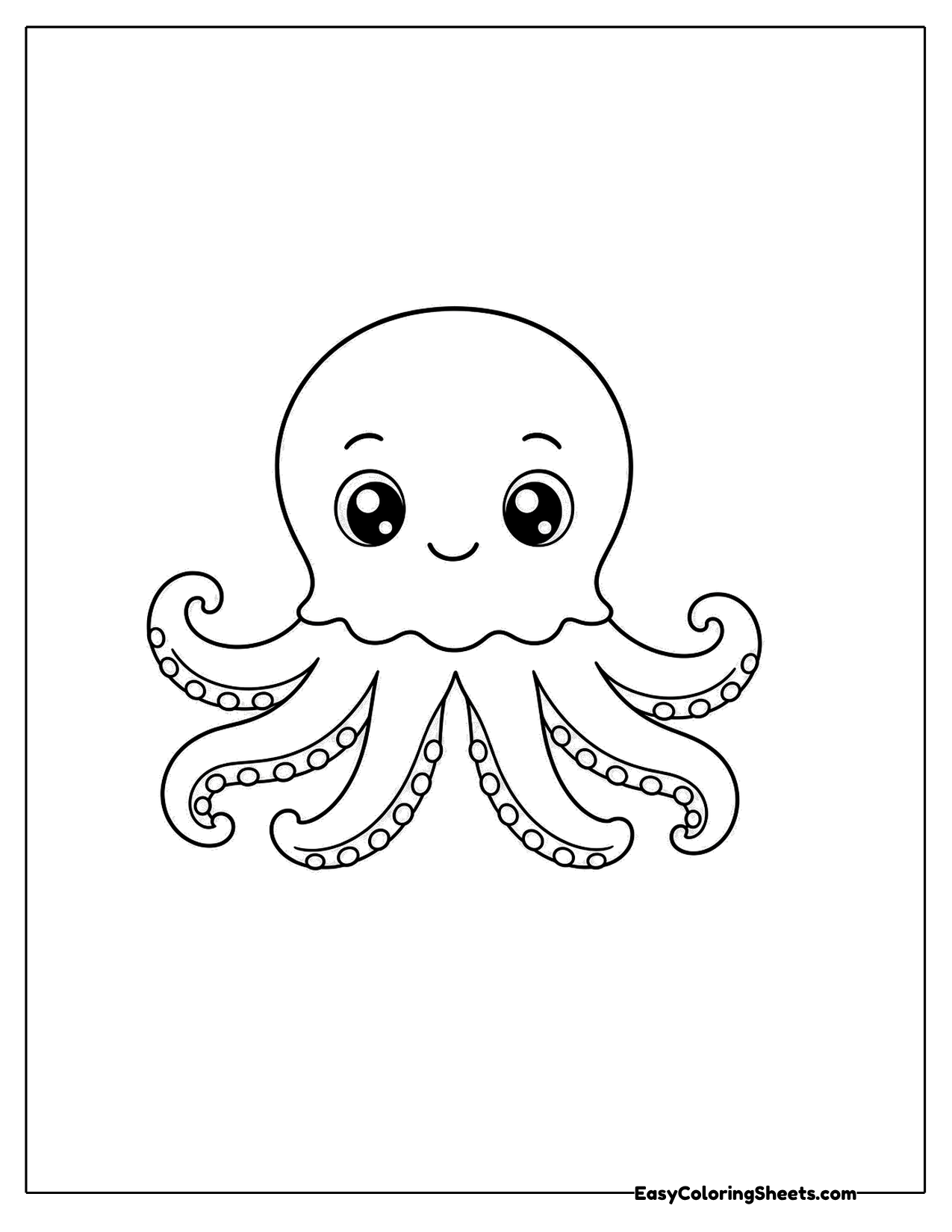 Calm smiling octopus