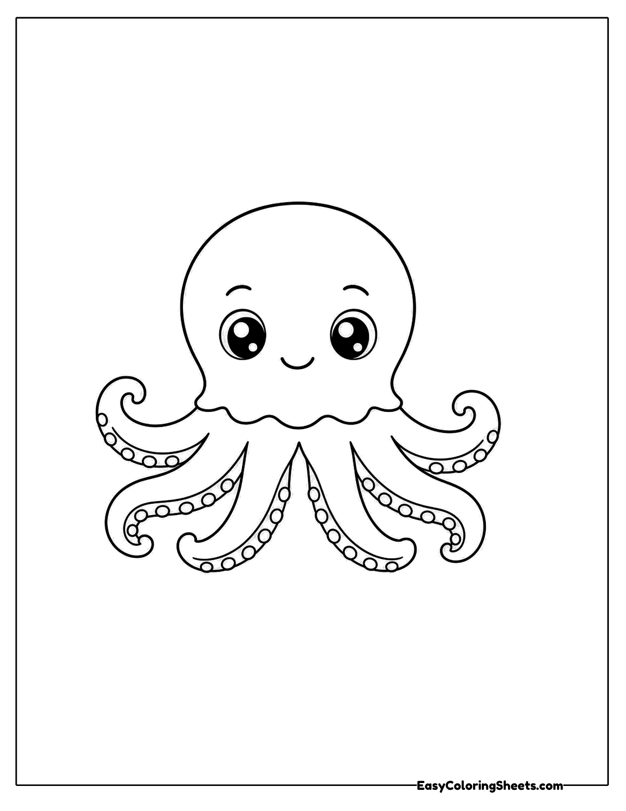 Calm smiling octopus