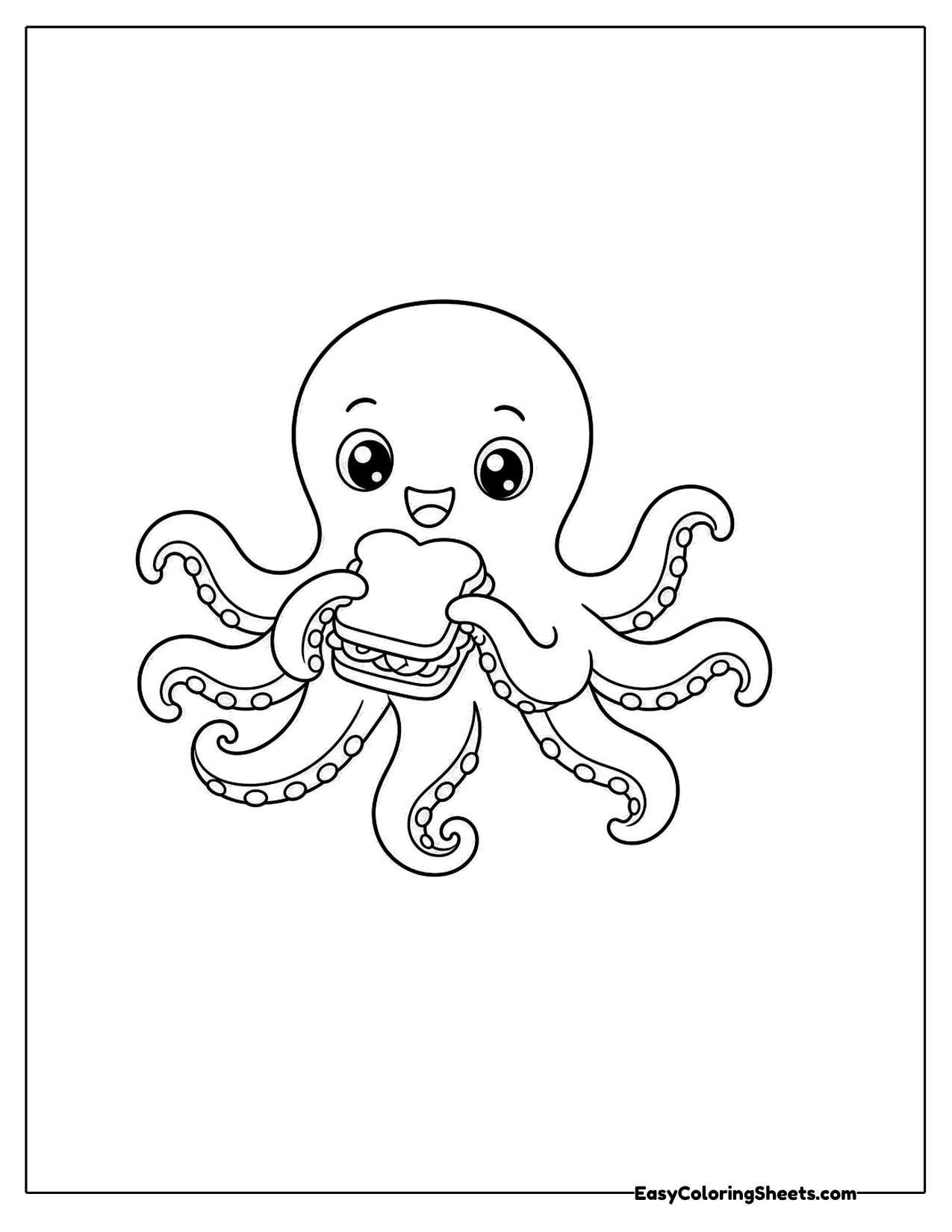Octopus eating a sandwich