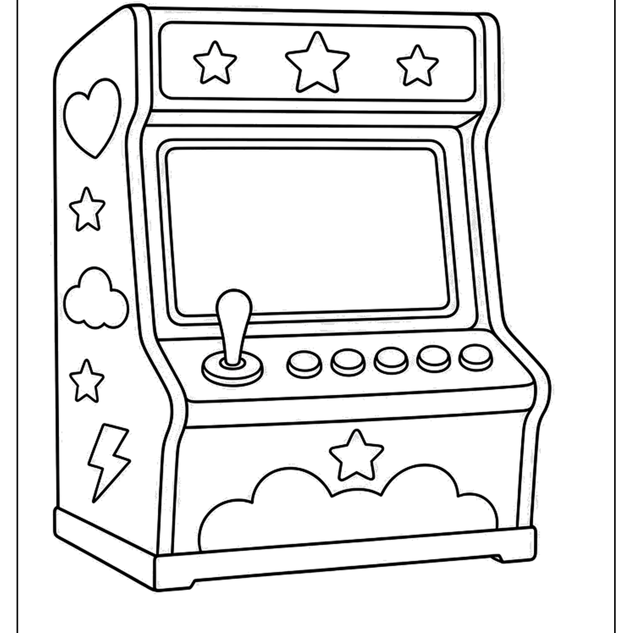 Arcade game cabinet with stars