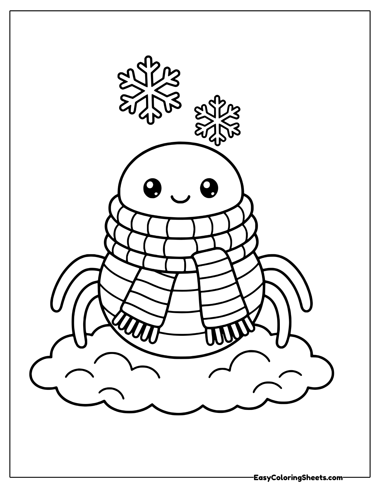Spider wrapped in a cozy striped scarf