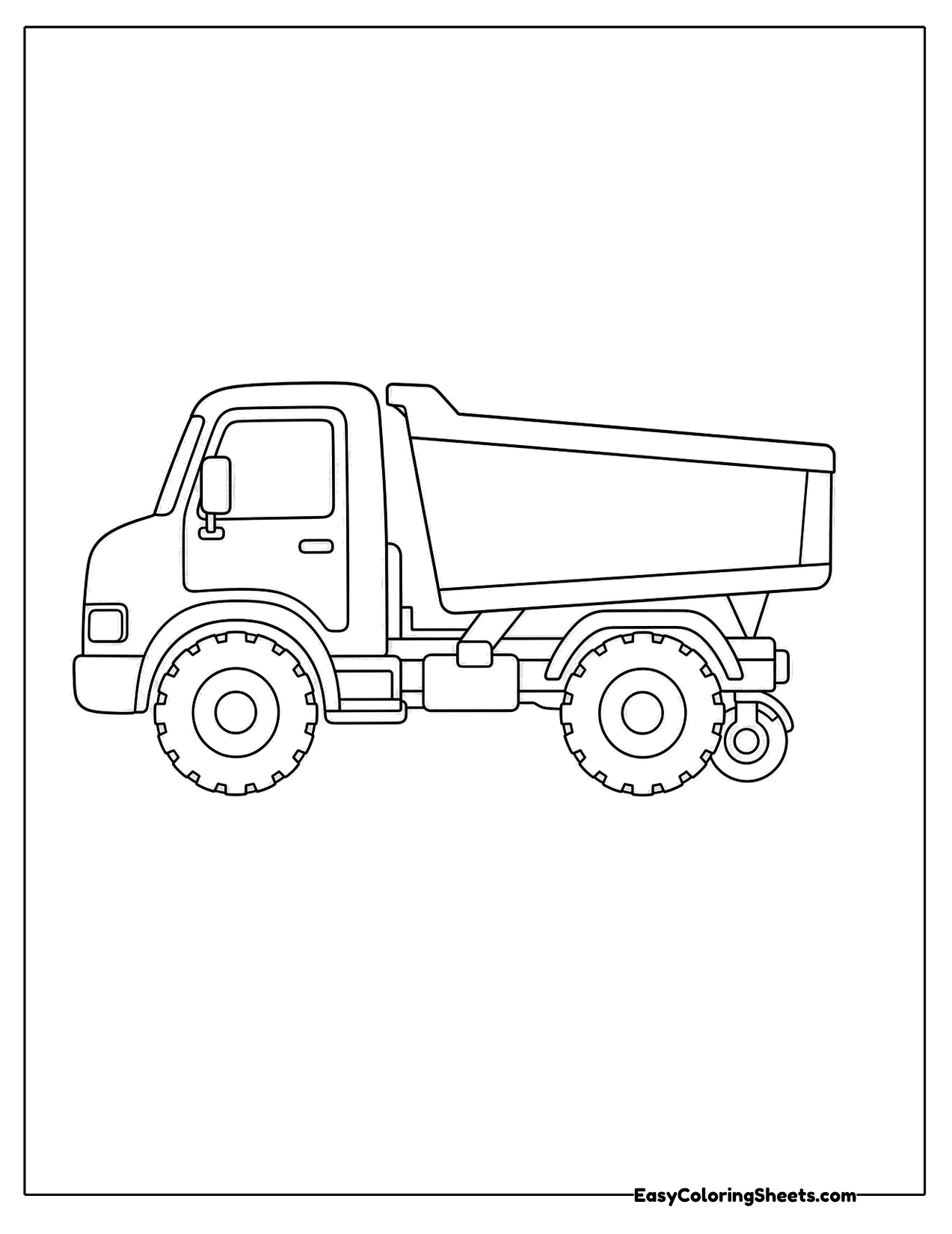 Simple dump truck side view