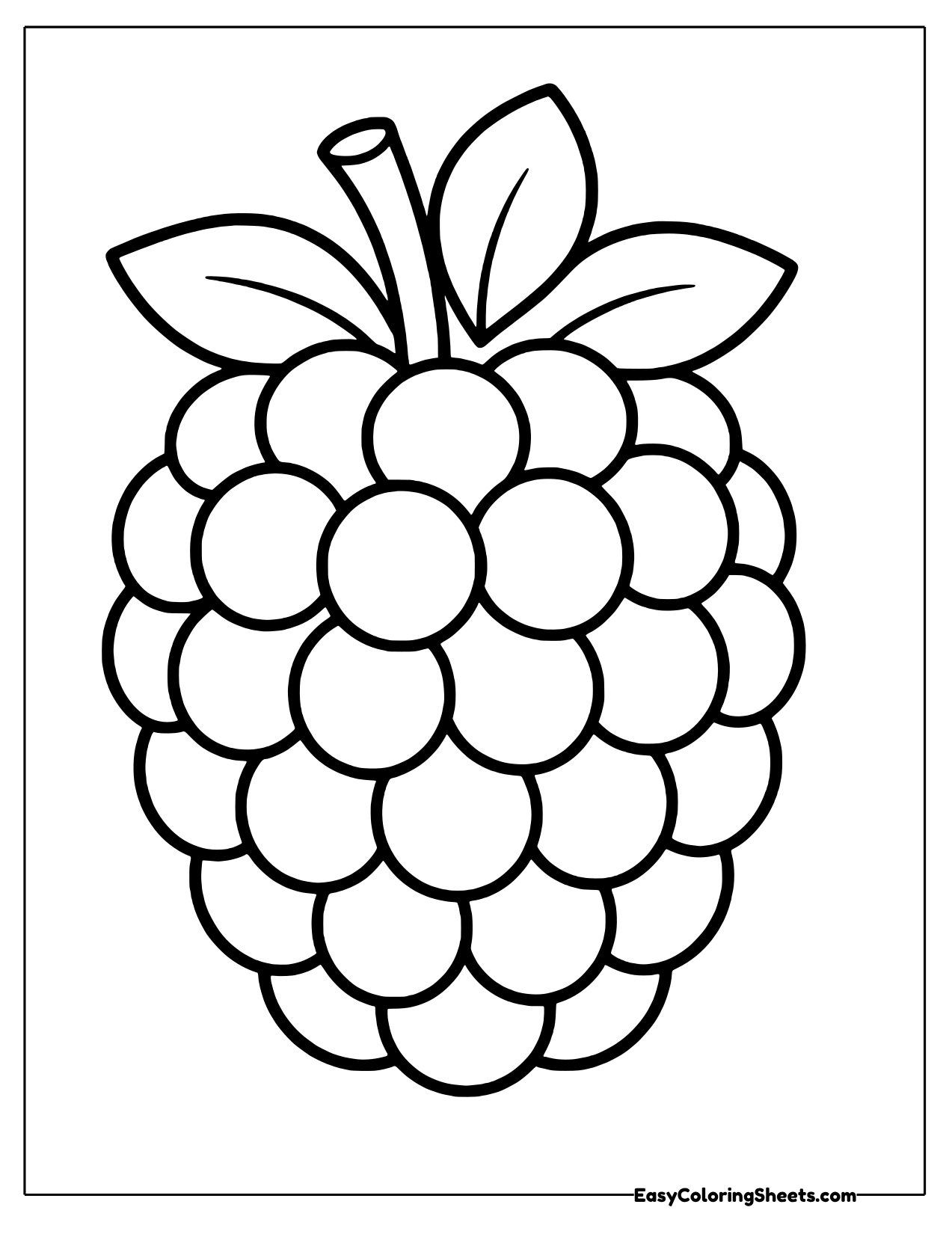 Giant raspberry made of round bumps with a leafy cap