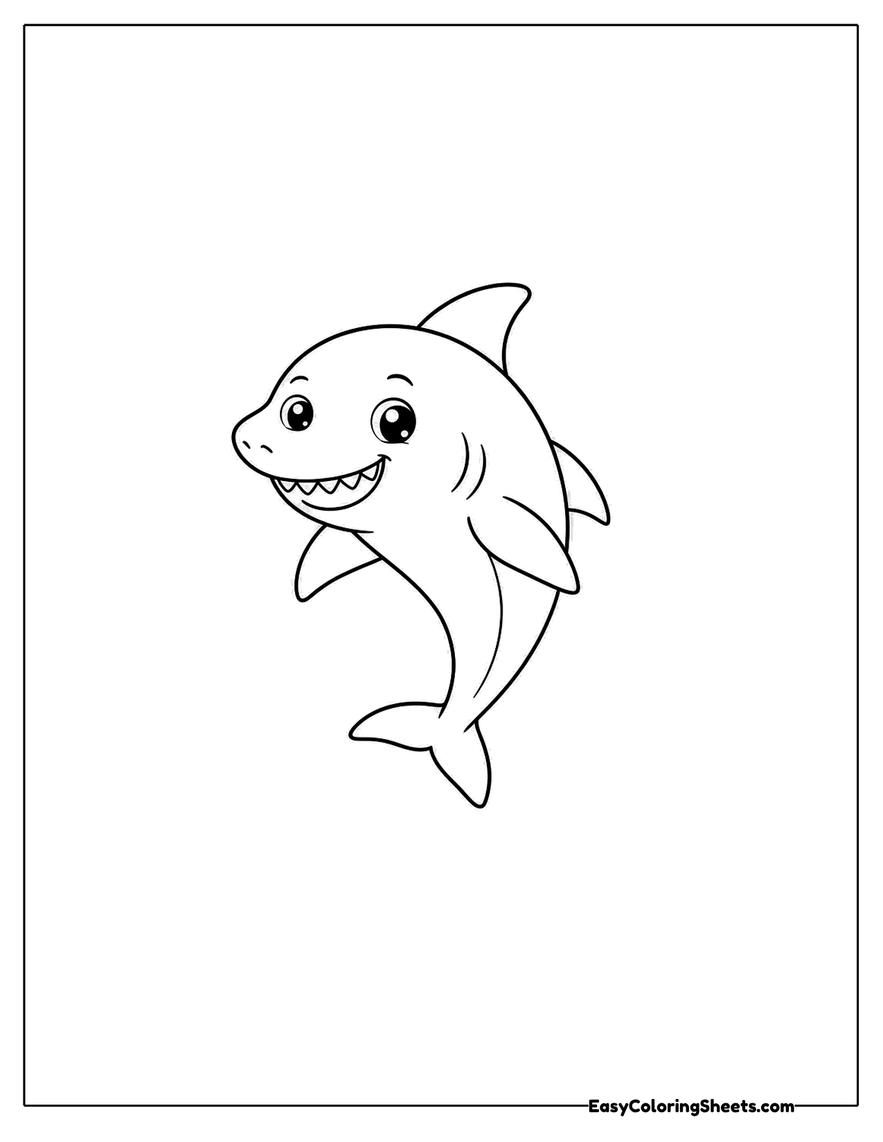Shark leaping upward with a smile