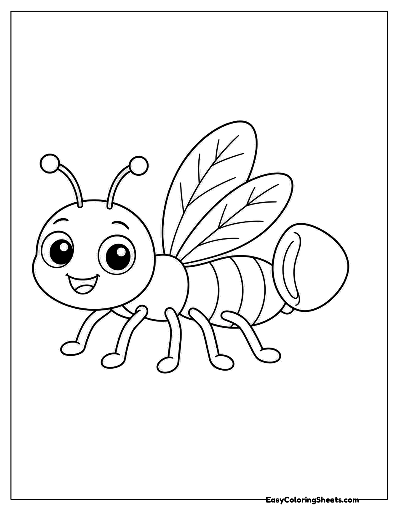 Cute firefly with a rounded lantern tail