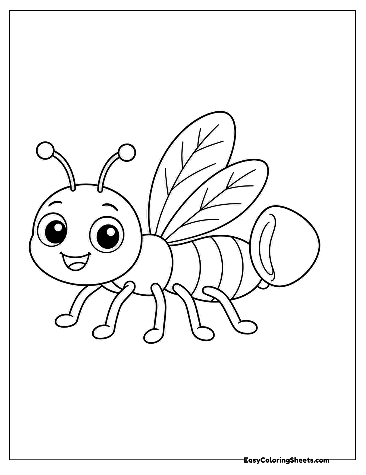 Cute firefly with a rounded lantern tail