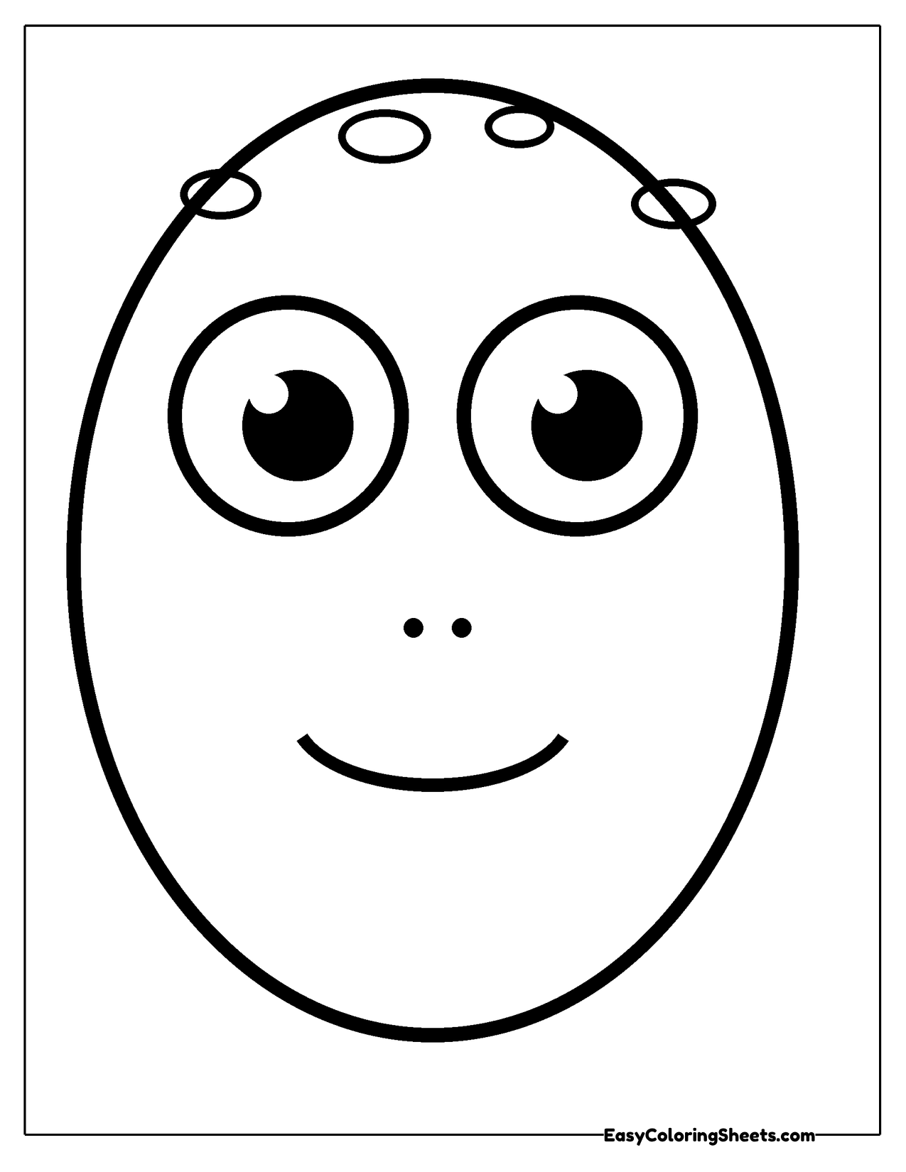 Simple oval lizard face with big eyes