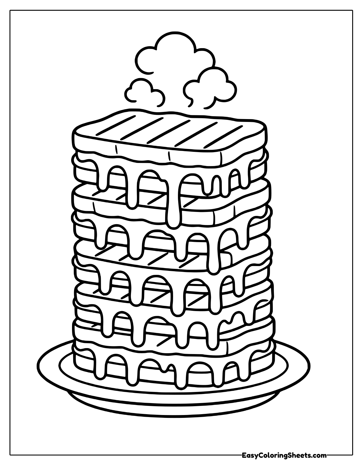 Tall tower of grilled cheese sandwiches