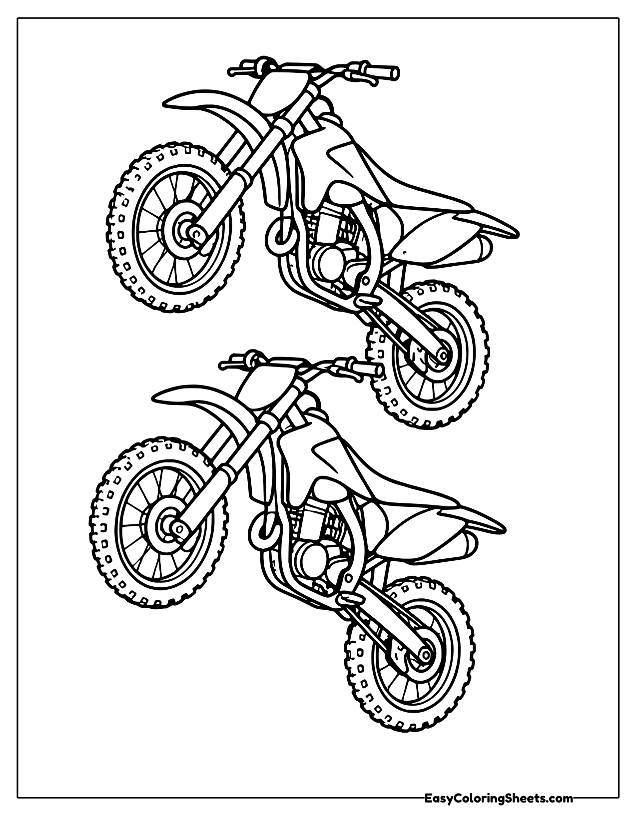 Two dirt bikes doing wheelies