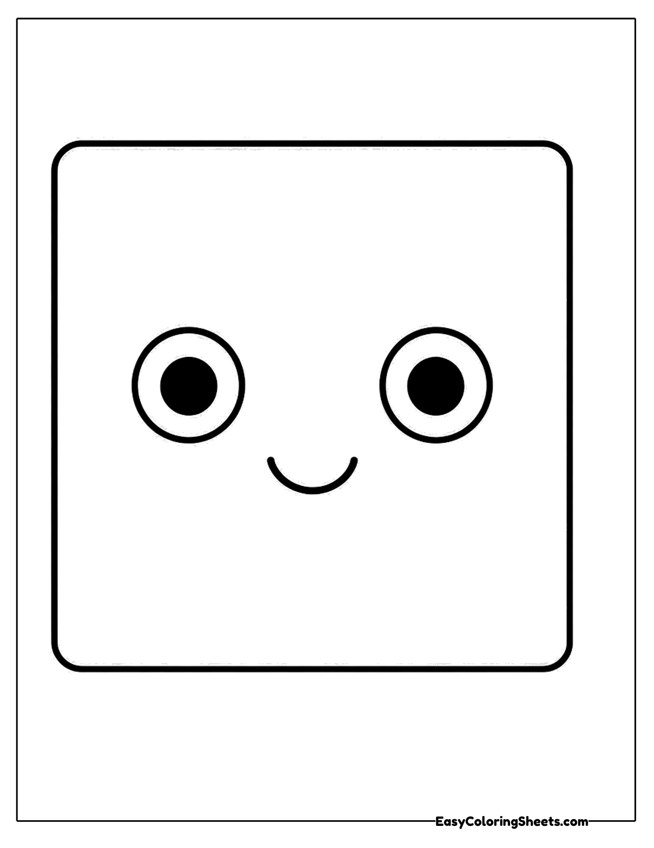 Large smiling square with round eyes