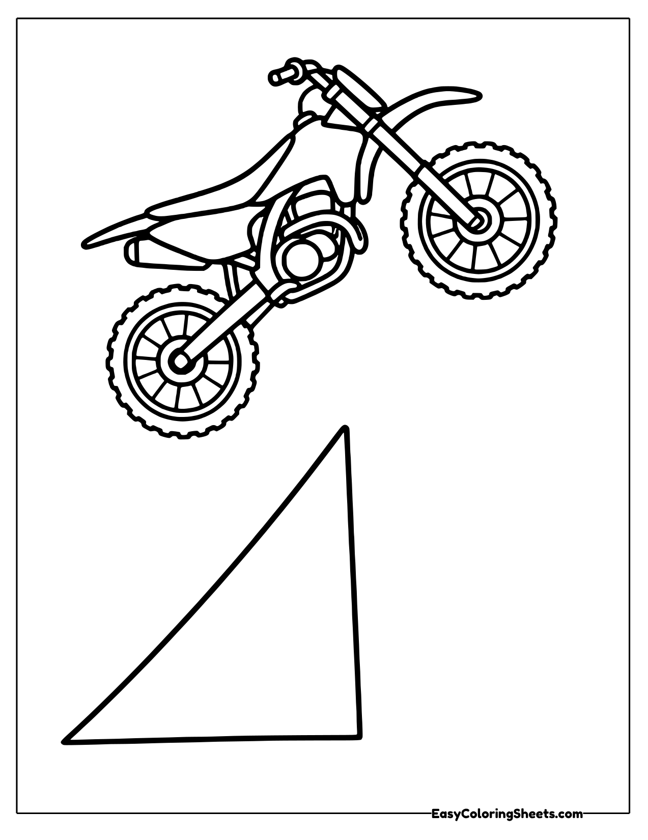 Dirt bike flying above a jump ramp
