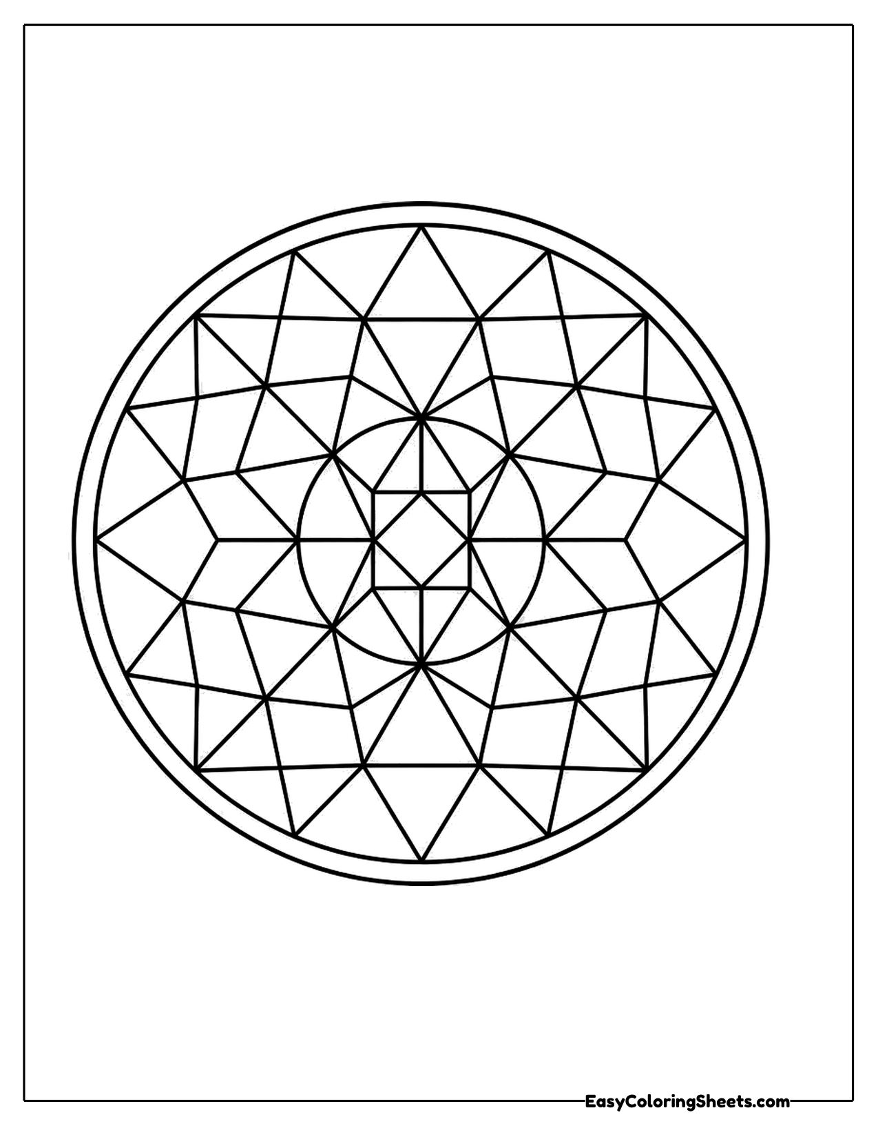 4 Stained Glass Coloring Pages (Free PDF Printables) | Easy Coloring Sheets