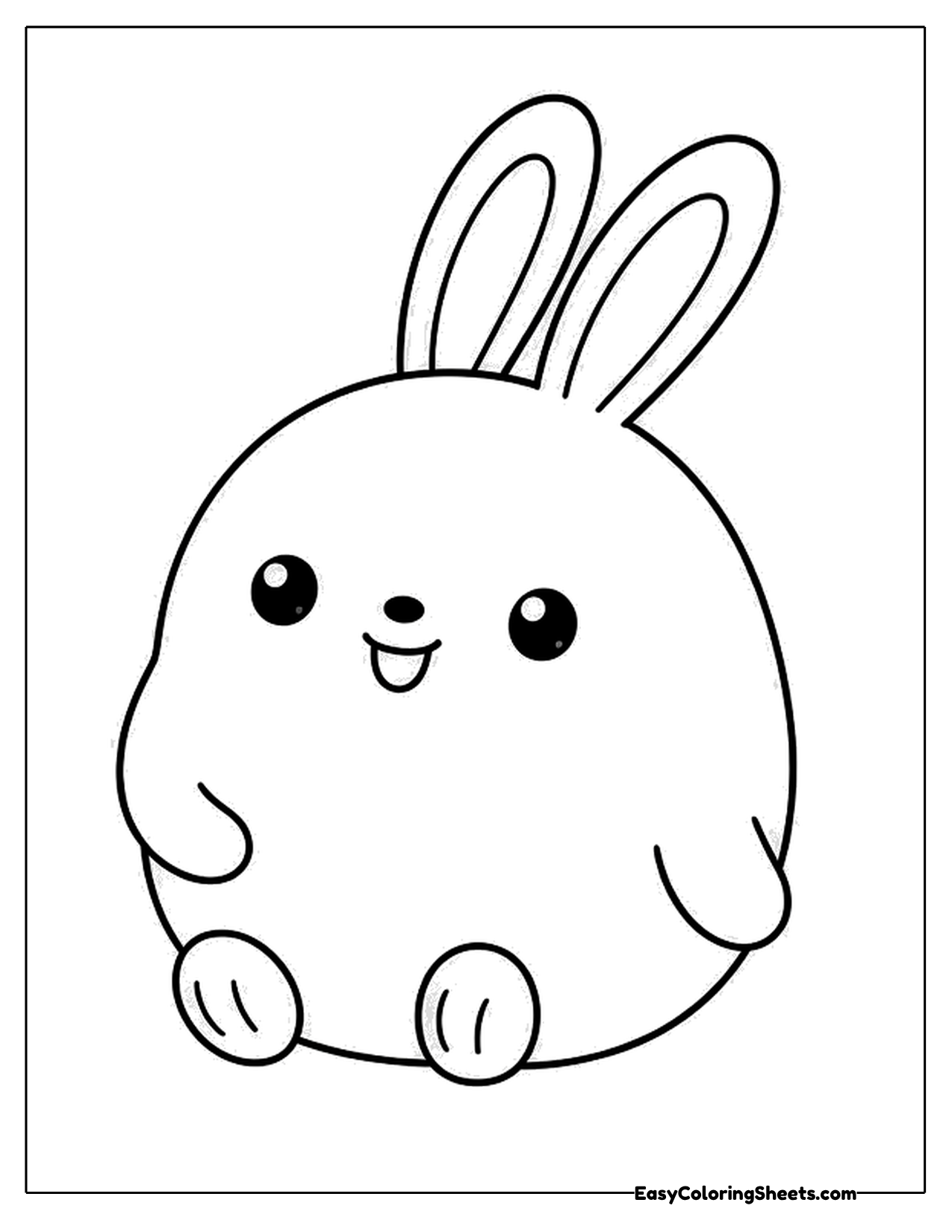 Chubby bunny sitting with tall ears