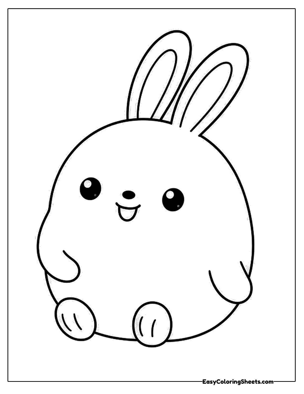 Chubby bunny sitting with tall ears