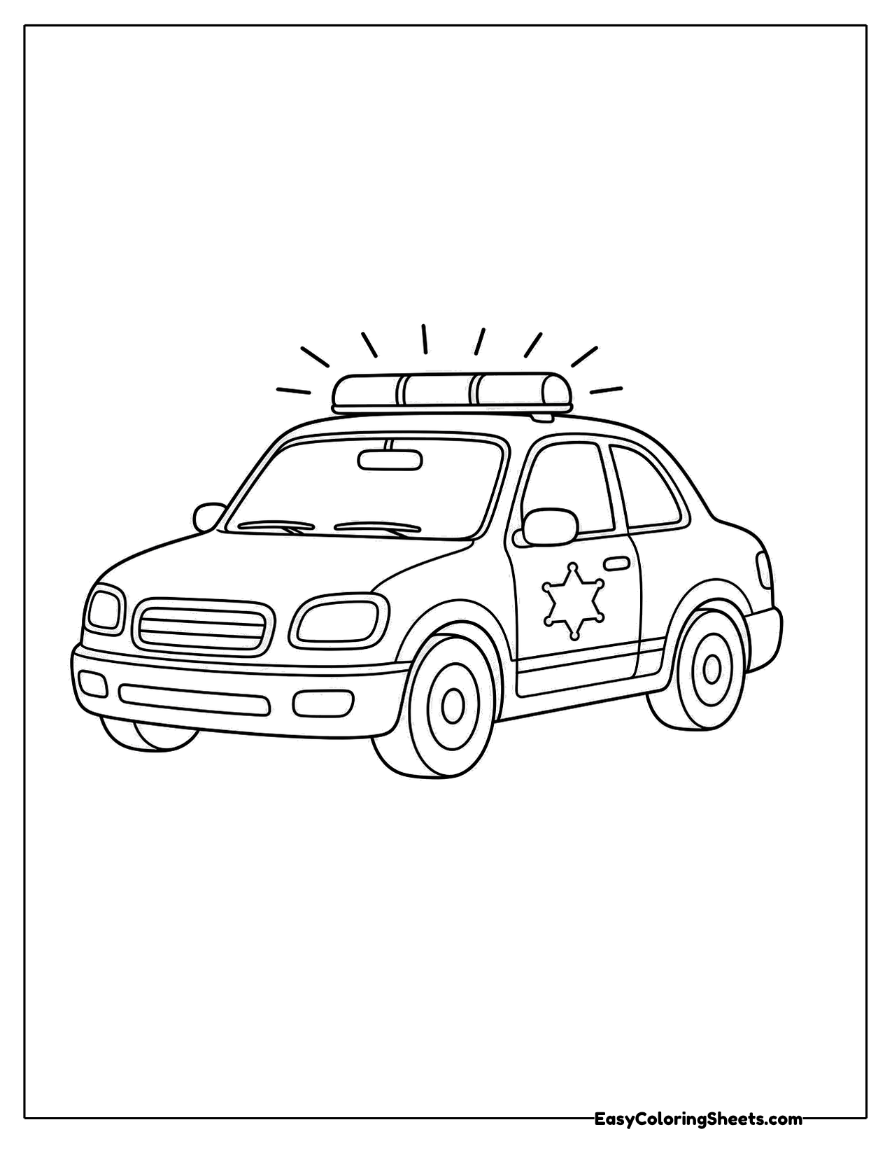 Police car with flashing lights