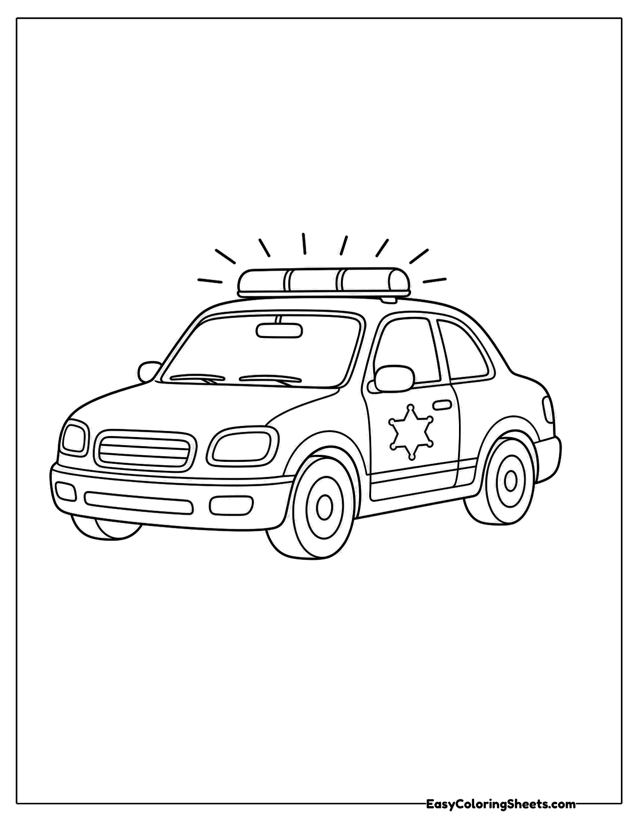 Police car with flashing lights