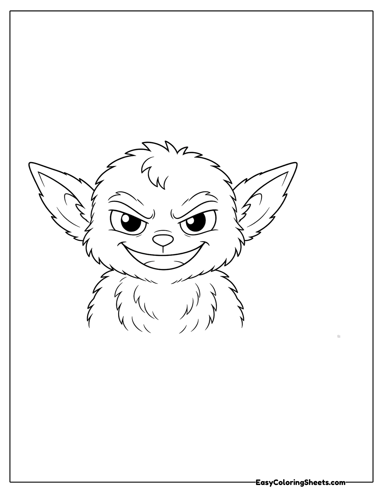 Grumpy furry creature with big pointed ears