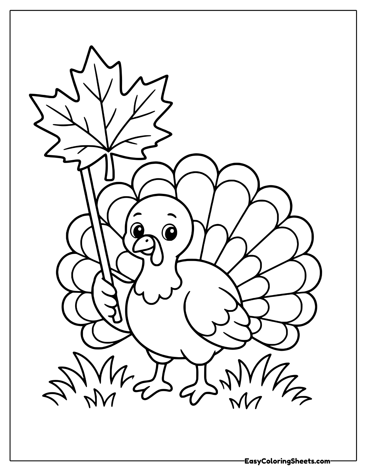 Turkey holding a maple leaf