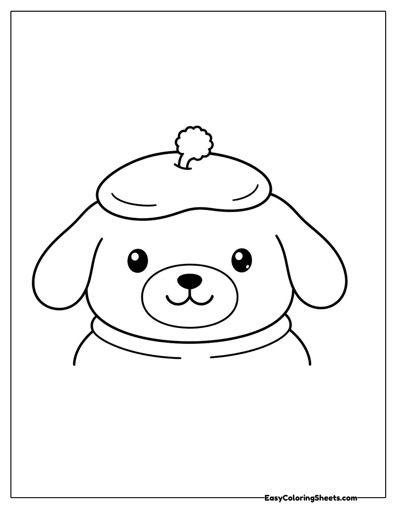 Puppy character in a beret