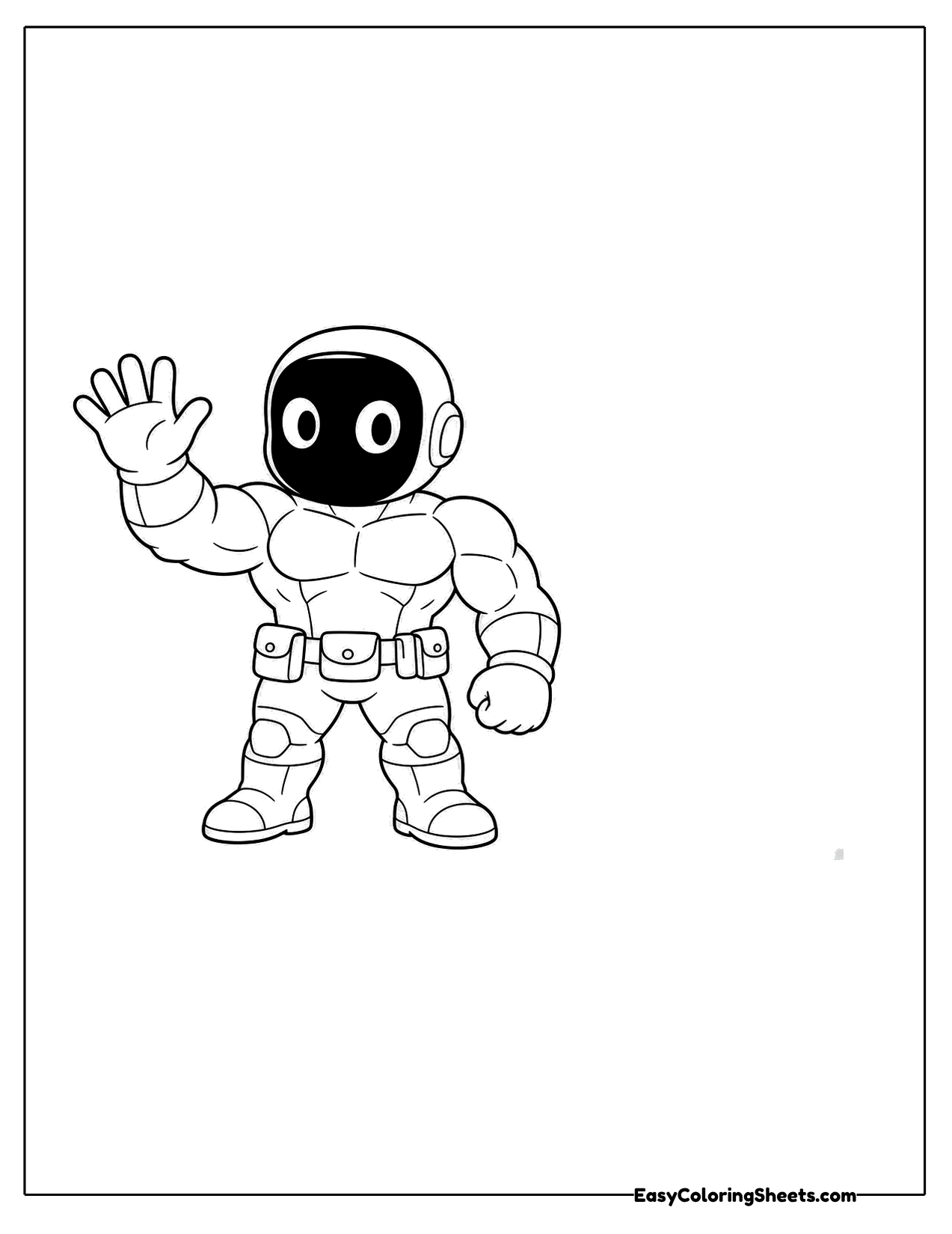 Masked hero waving hello
