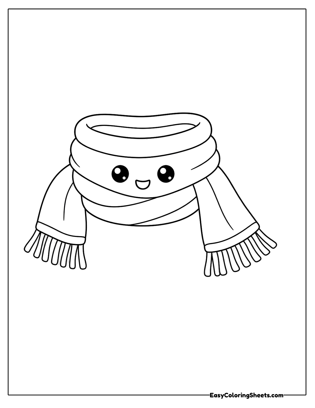 Smiling scarf character with a tiny face on its knot