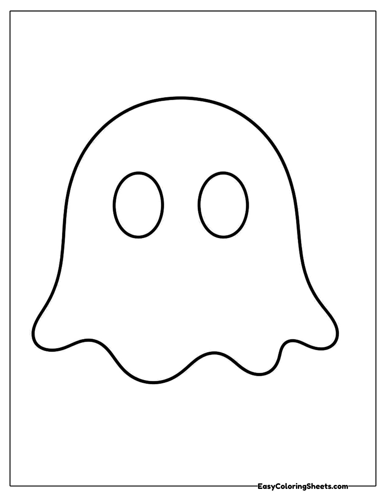 Blank ghost silhouette with two oval eye holes and a wavy hem