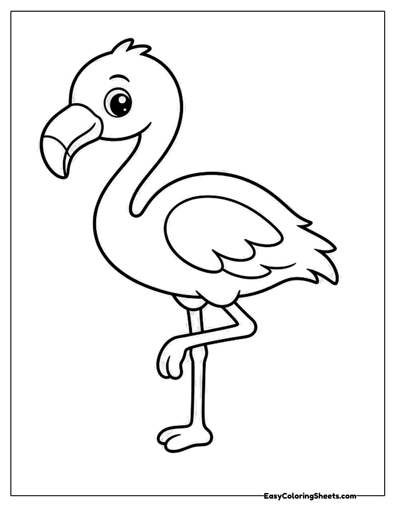 Simple flamingo balancing on one leg