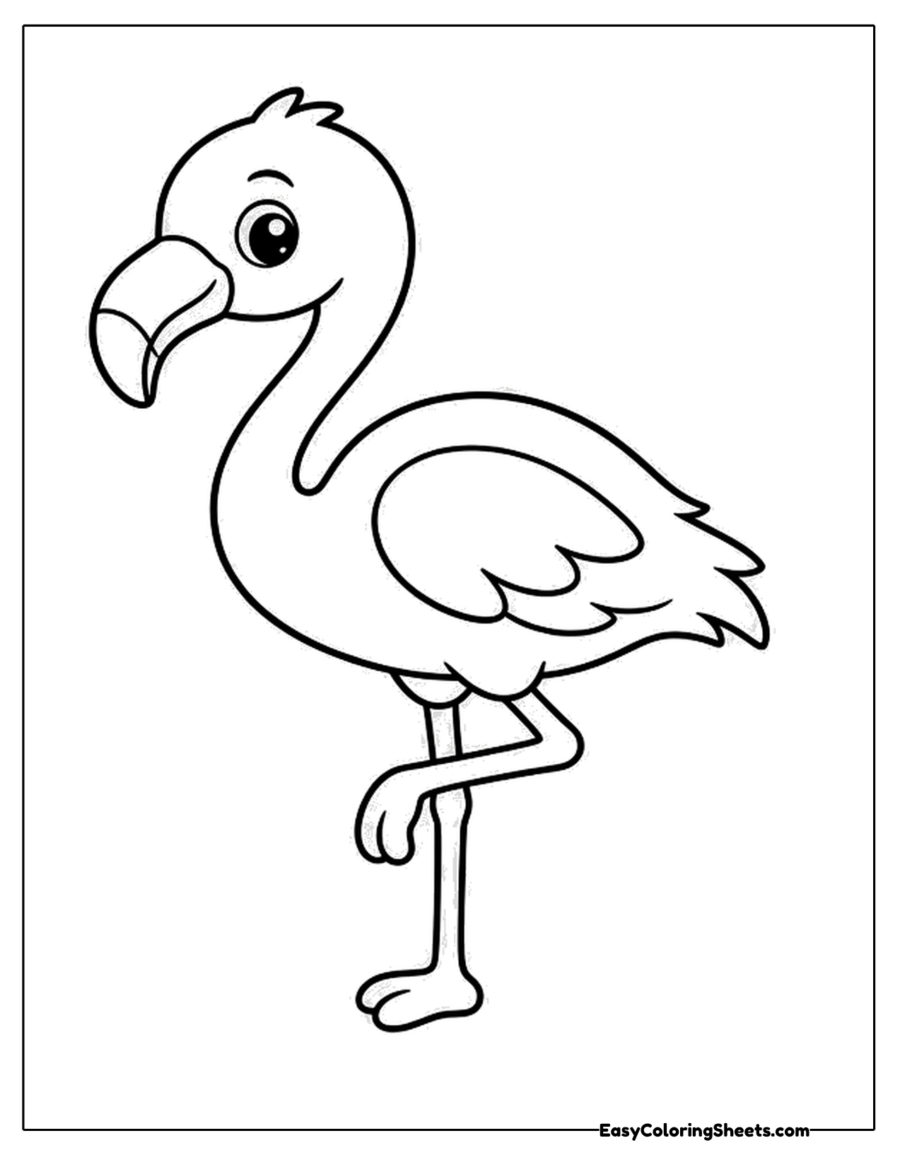 Simple flamingo balancing on one leg