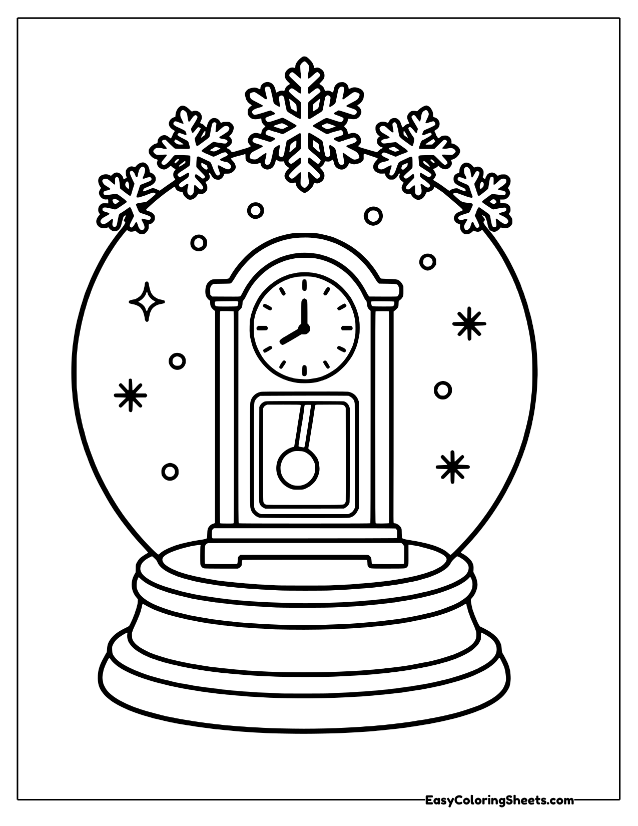 Snow globe with a grandfather clock inside