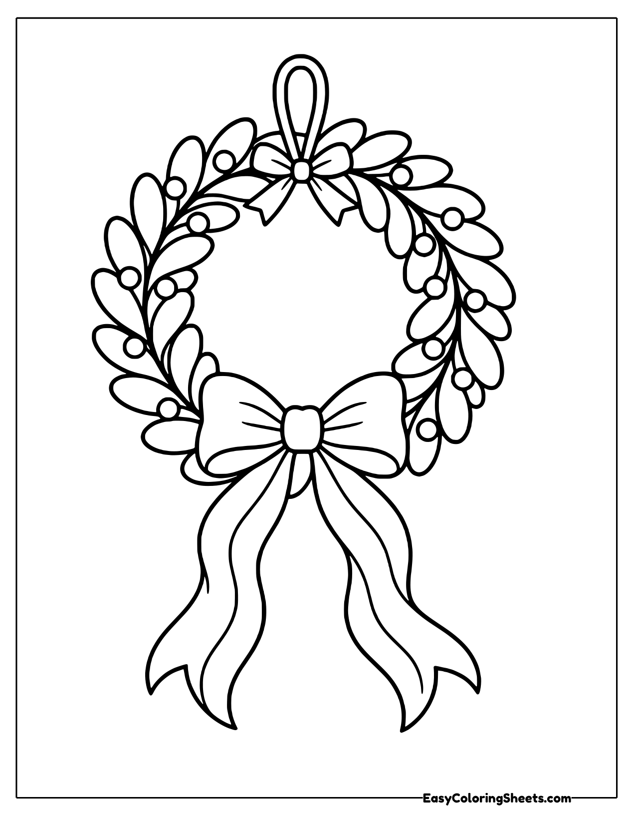 Wreath with a bow and long ribbon tails