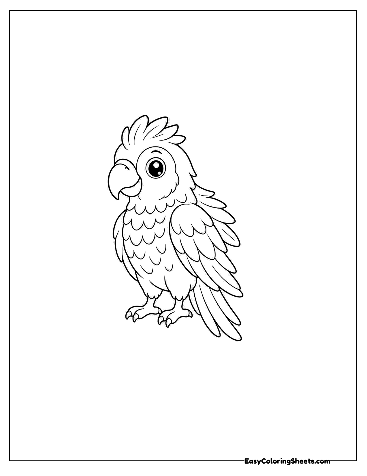 Crested parrot standing tall