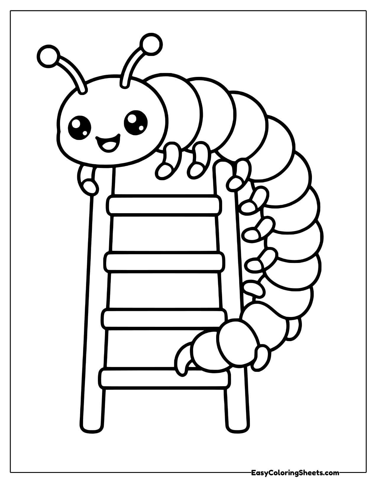 Centipede climbing a ladder