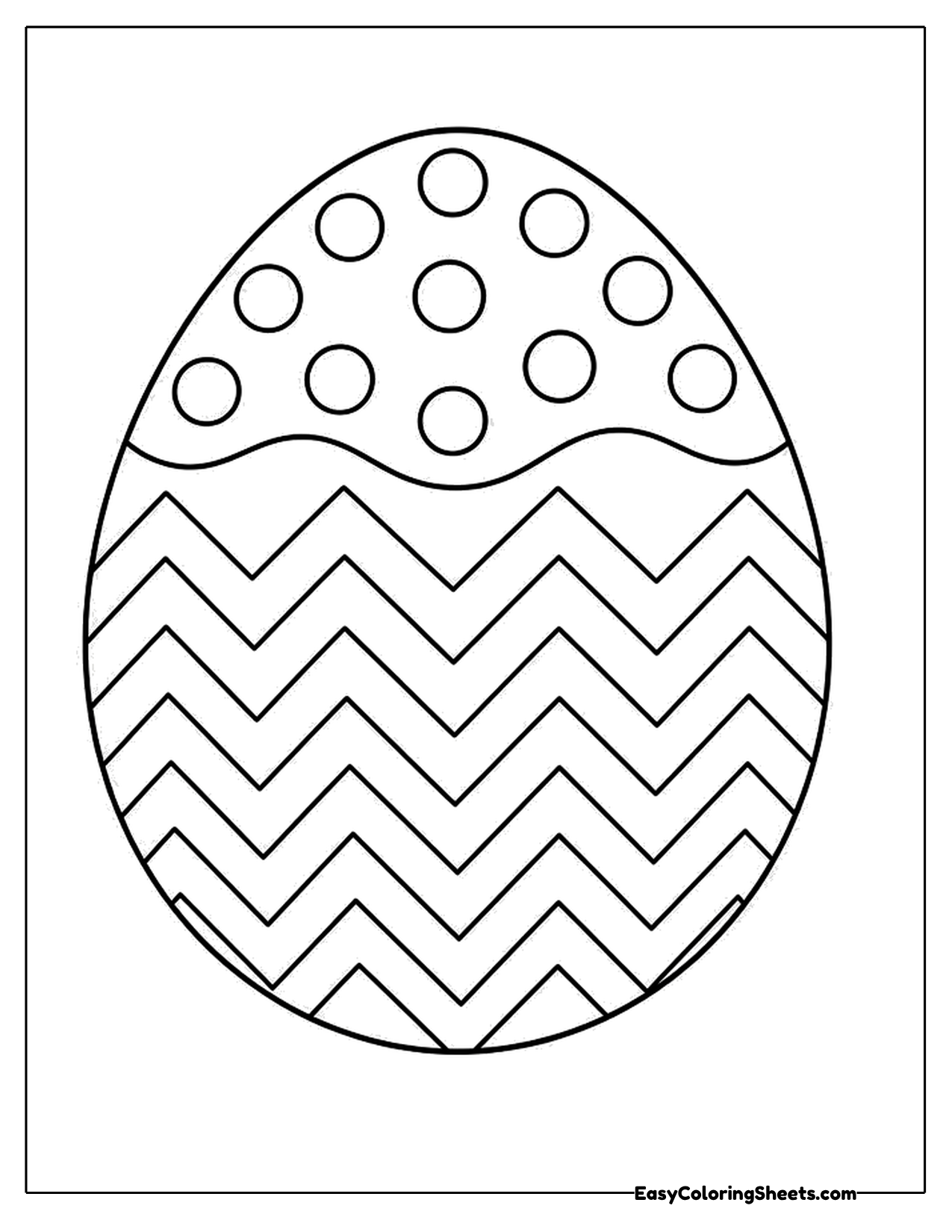 Easter egg with zigzags and dots