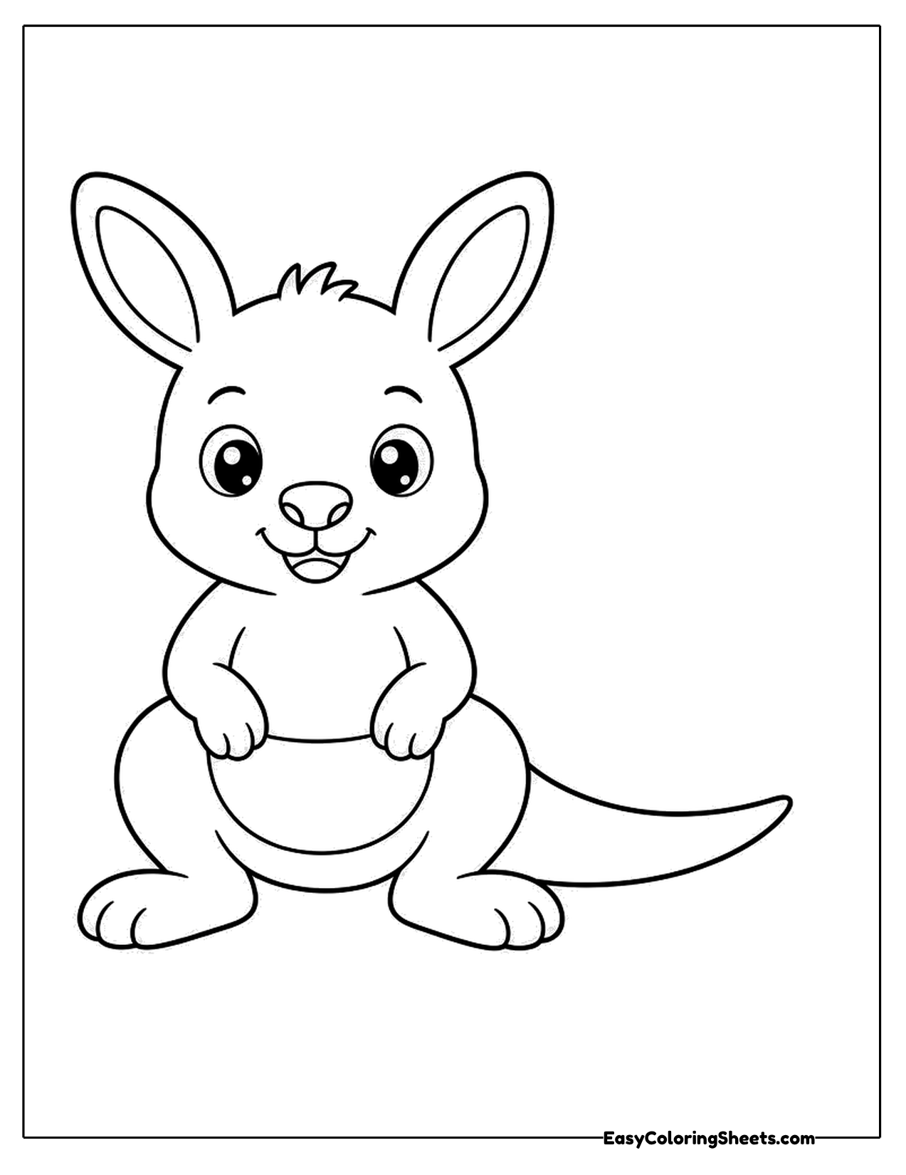 Cute kangaroo character with a round belly