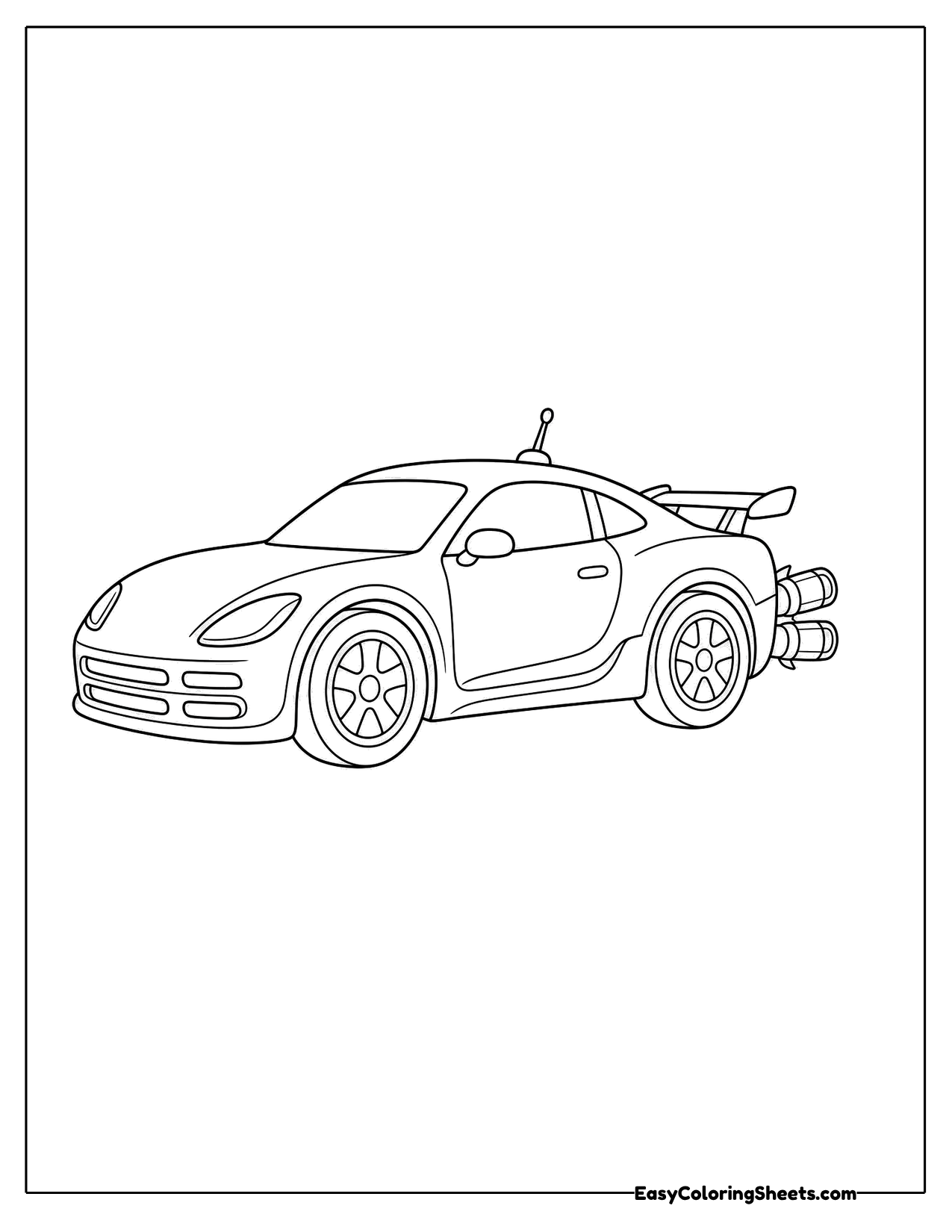 Sports car with a spoiler