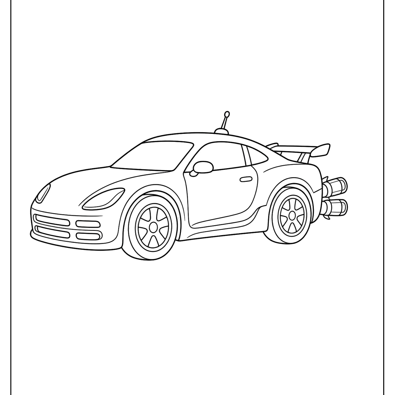 Sports car with a spoiler