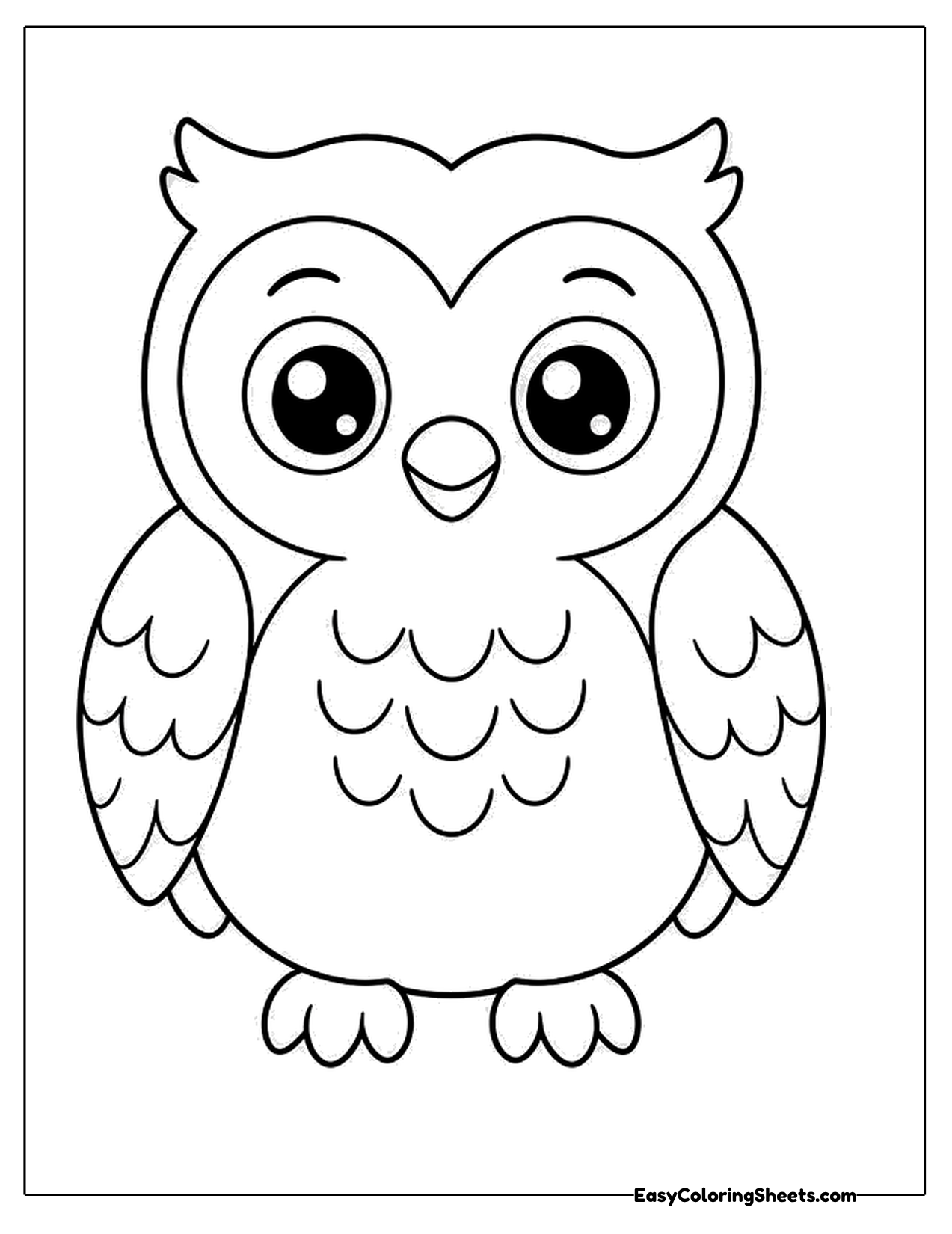 Cute owl with big round eyes