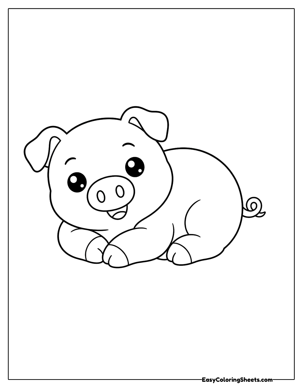 Pig lying down to rest