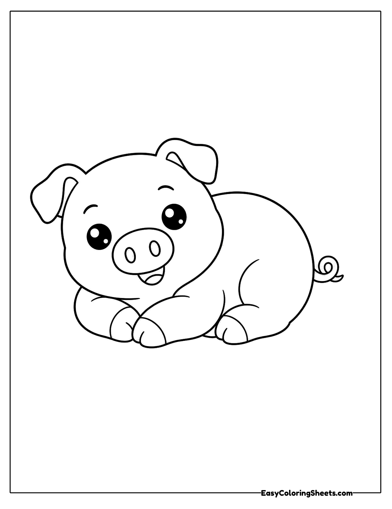 Pig lying down to rest