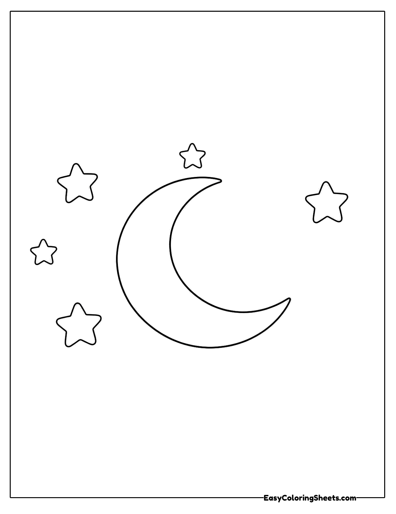 Crescent moon with stars for Ramadan