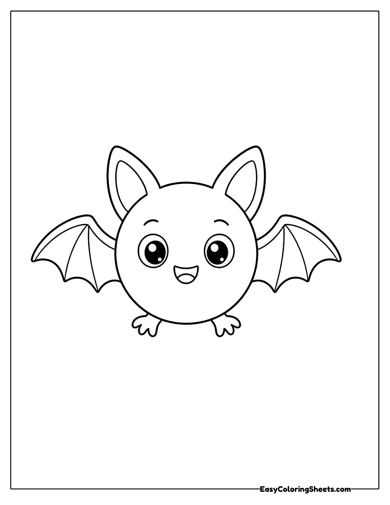 Simple round bat with small wings