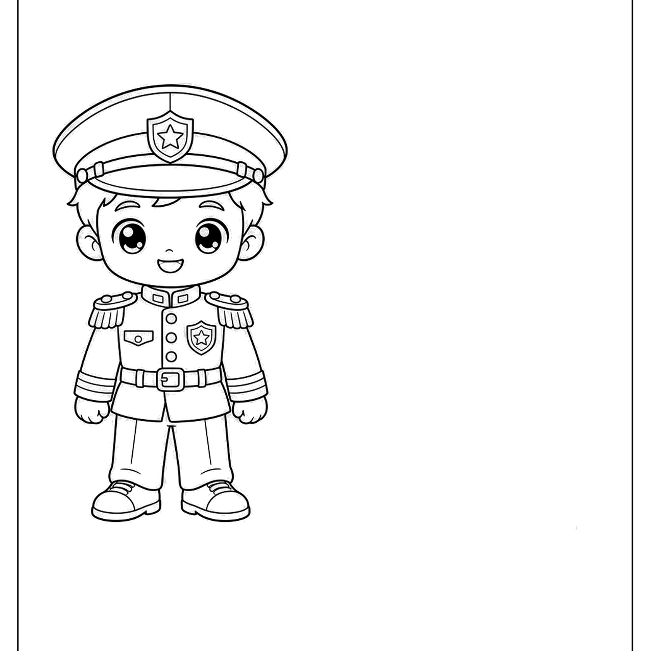 Cartoon soldier in a dress uniform and cap