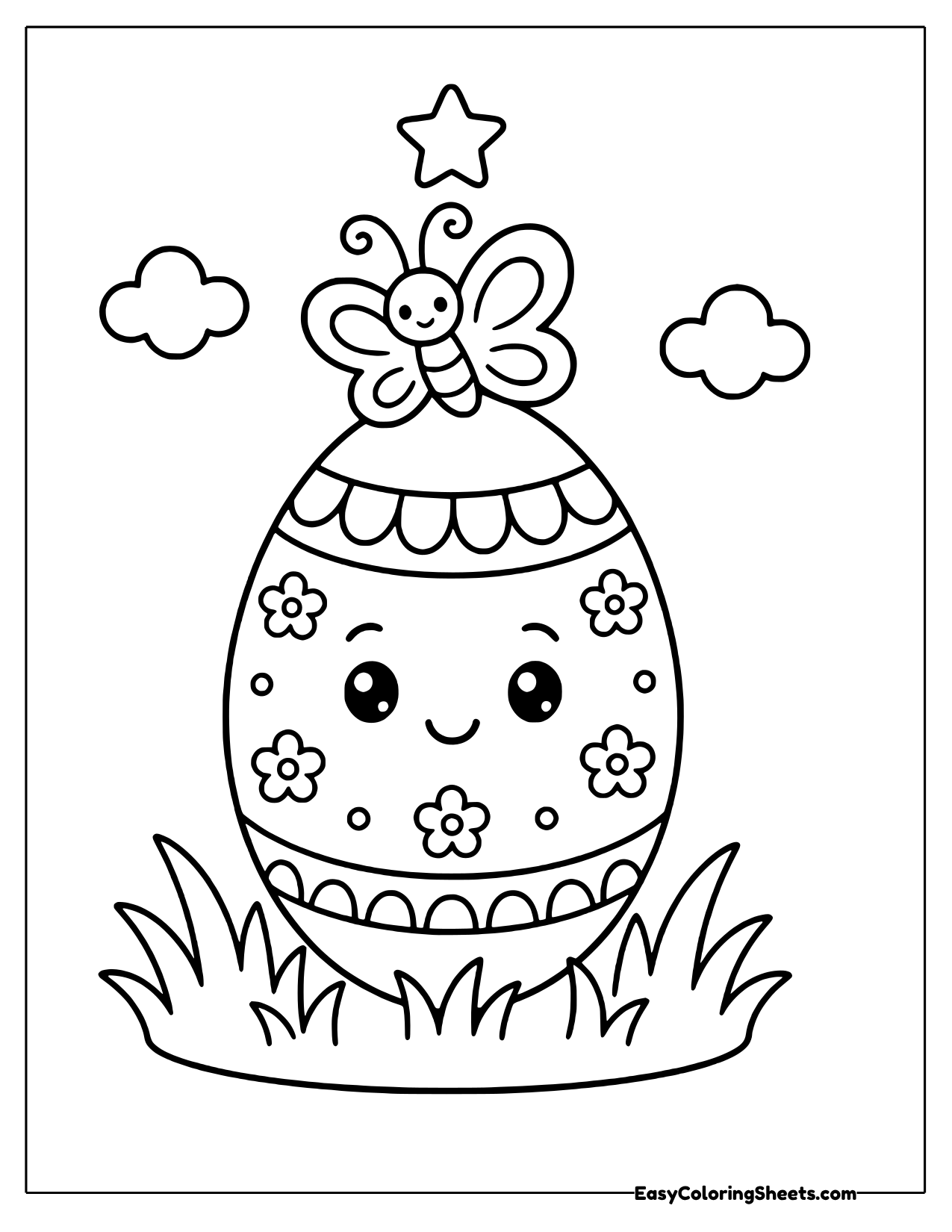 Easter egg with a butterfly on top