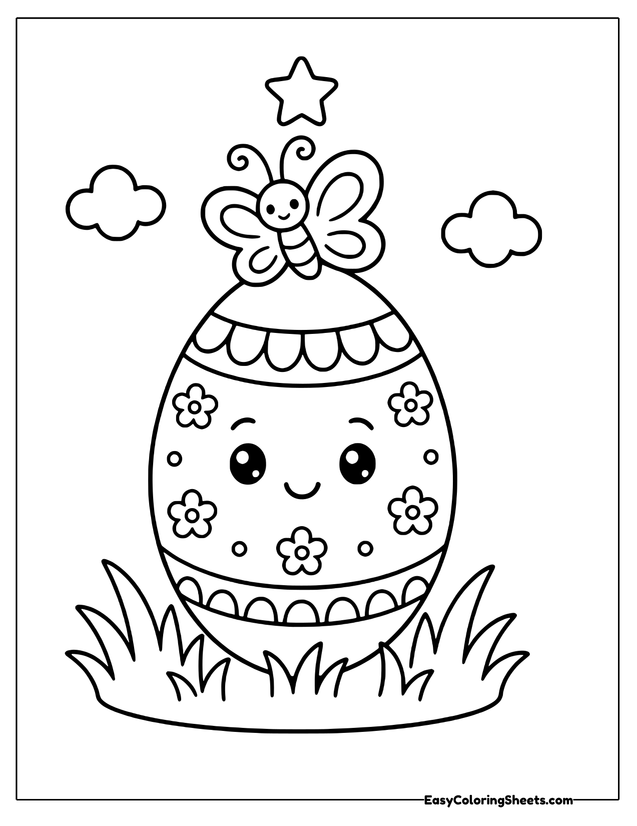 Easter egg with a butterfly on top