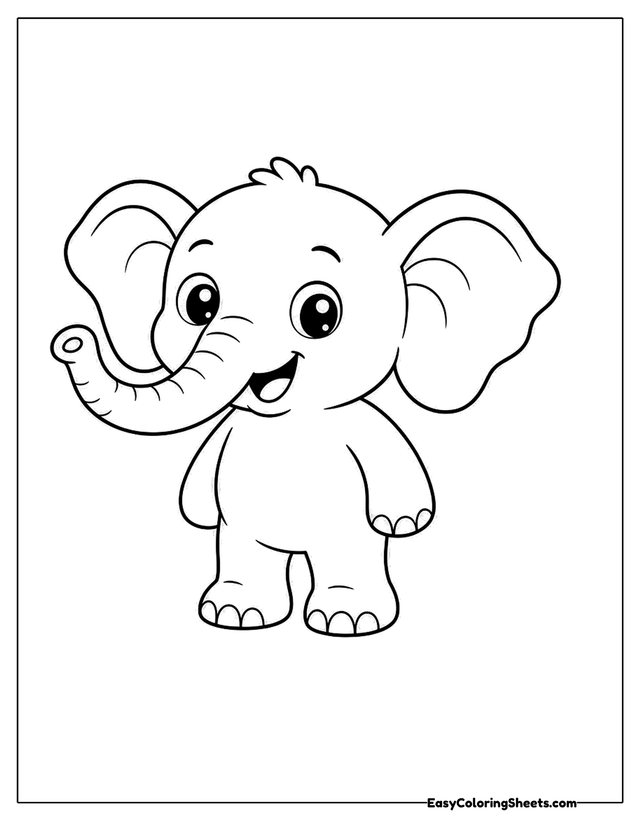 Cute elephant character facing forward