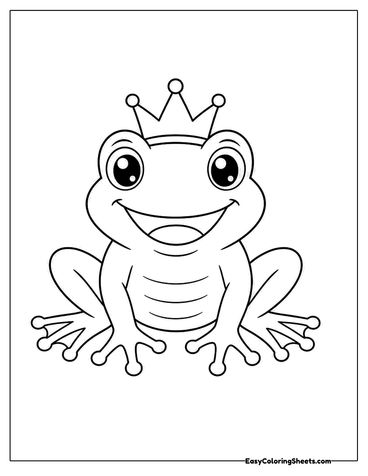 Frog wearing a small pointed crown