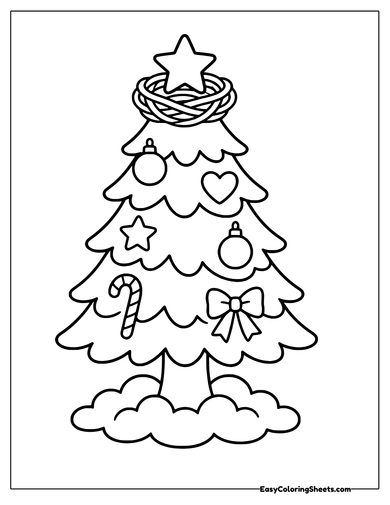 Christmas tree with a bird nest on top