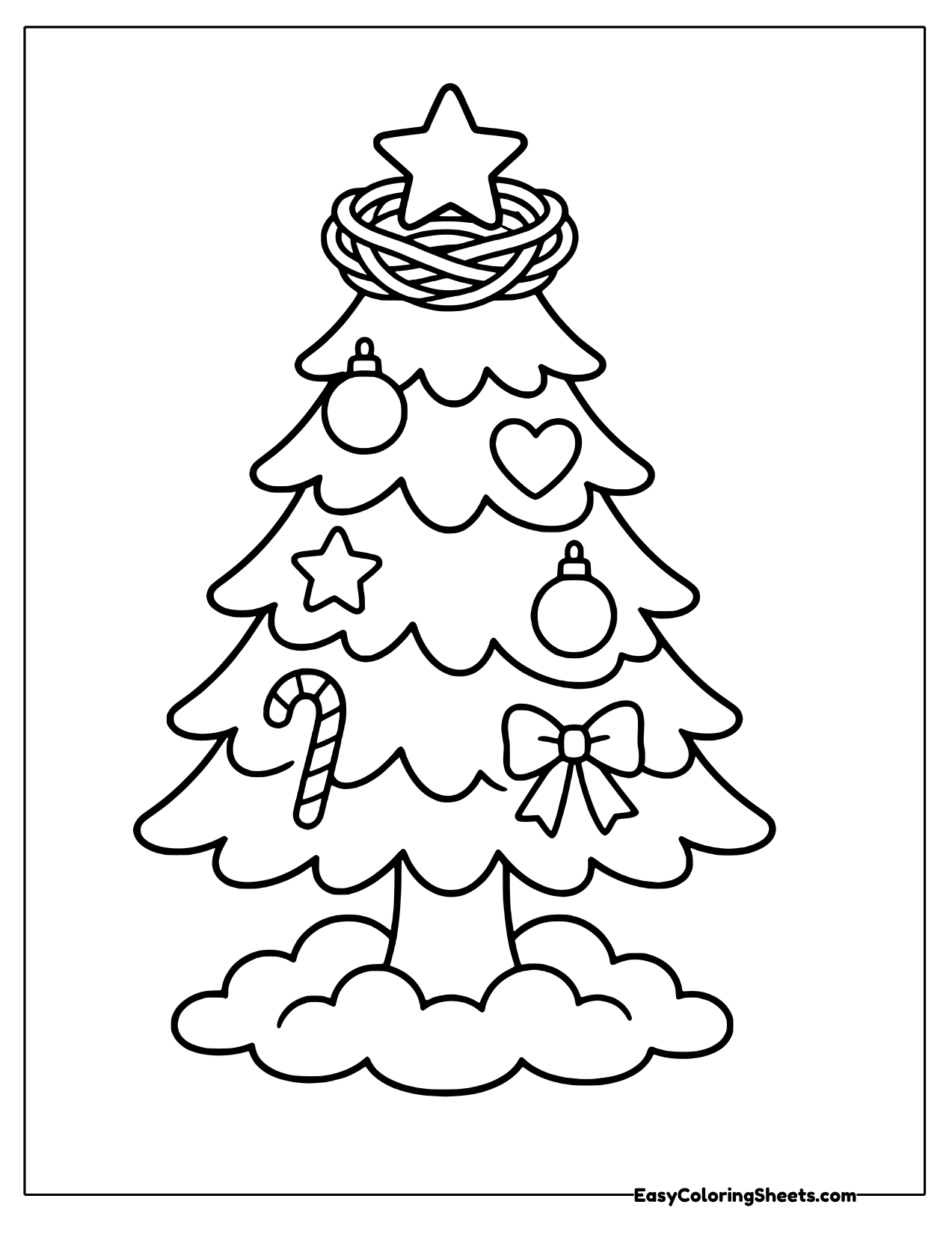 Christmas tree with a bird nest on top