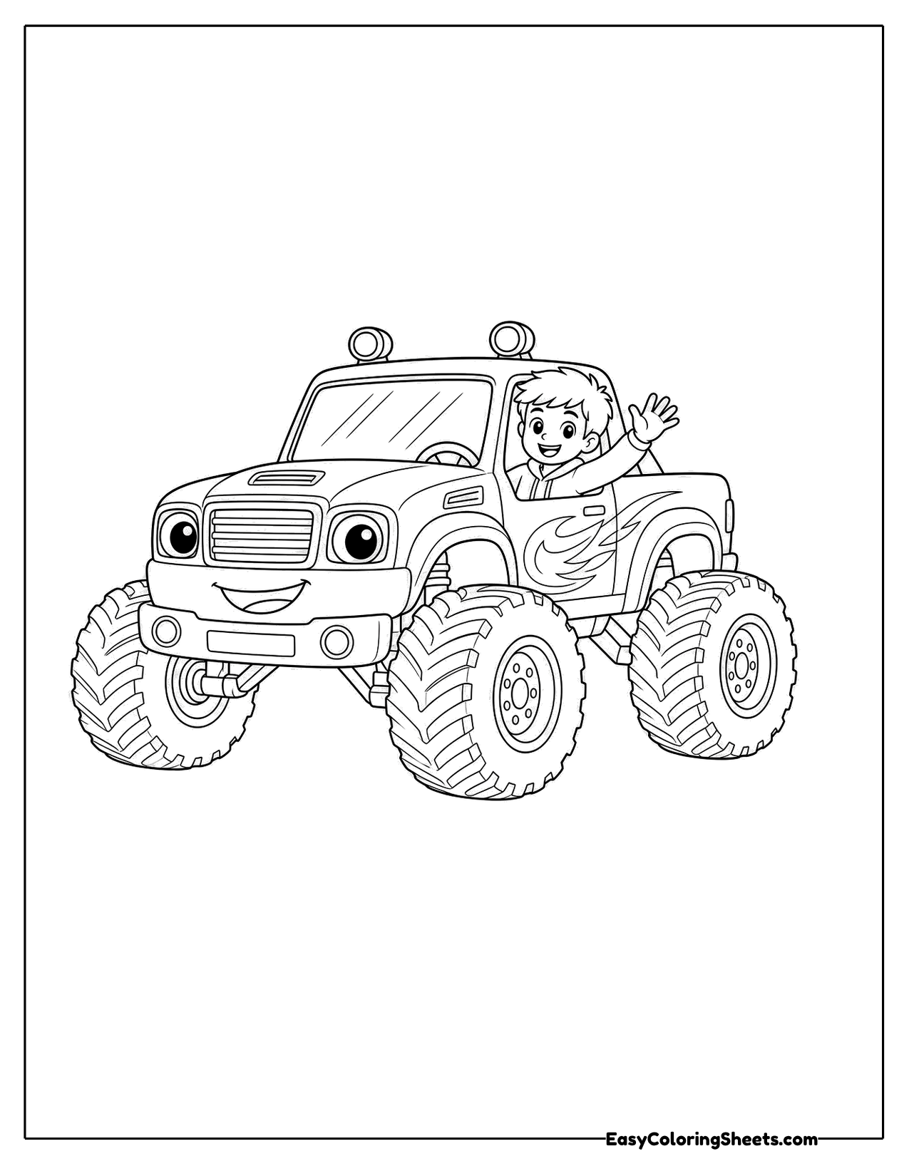 Monster truck with a driver inside