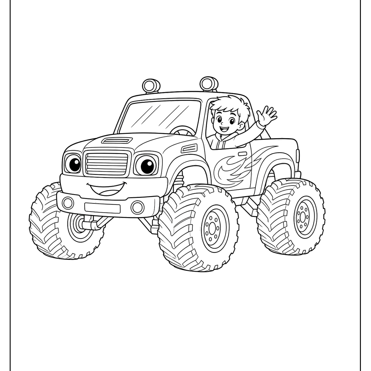 Monster truck with a driver inside